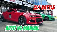 Gen 6 Camaro ZL1 1/2 Mile Battle - 6 Speed Manual vs 10 Speed Auto