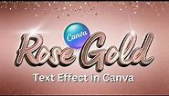 3D rose gold text effect in Canva Typography art tutorial