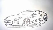 Jaguar car easy drawing | How to draw Jaguar car | Easy Drawing Tutorial