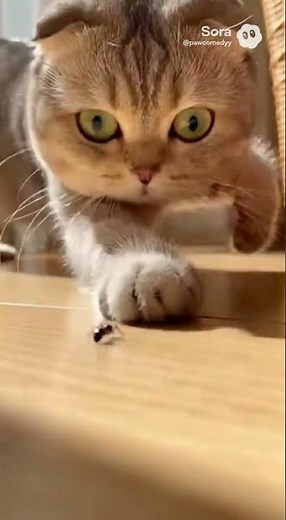 INSANE CAT REACTION! Scared by Tiny Ant!