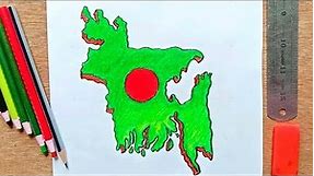 How to draw Bangladesh map step by step || Bangladesh map drawing