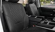 KUST Tundra Seat Covers,Tundra Waterproof Leather Car Seat Covers, Custom Fit Seat Protectors for Toyota Tundra Accessories 2022 2023 2024 Front & Rear Full Set Black