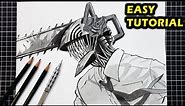 How to Draw Chainsaw Man | Easy Drawing (Step by Step)