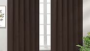 BGment Rod Pocket and Back Tab Blackout Curtains for Bedroom - Thermal Insulated Room Darkening Curtains for Living Room, 2 Window Curtain Panels (42 x 63 Inch, Brown)