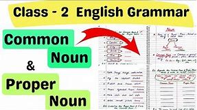 Class 2 English Grammar| Noun worksheet| Common and Proper Noun | Grade 2 English Worksheet| Class 2