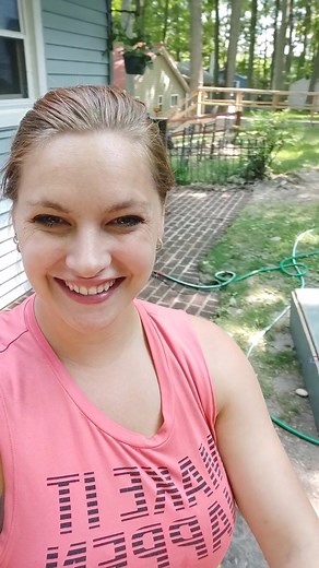 Staining my cement patio! honestly turned out better then I hoped! 🥰 #diy #ididit #patio #paint #stain #project