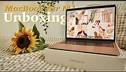 Macbook Air Rose Gold M1 Chip 2022 Unboxing | First things to set-up to make your macbook aesthetic