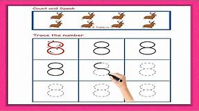 How to write Number 8 | Tracing | How to write numbers | Tracing Numbers Worksheets | Preschool