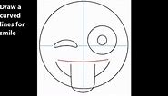 How to Draw Emojis Winking with Tongue Out Face Drawing Tutorial - How to Draw Step by Step Drawing Tutorials