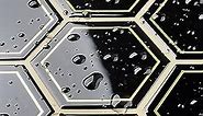 Livelynine Black and Gold Peel and Stick Backsplash Tile for Kitchen Hexagon 12X12" 4-Tiles Bathroom Back Splash Stick on Tiles Sticker Self Adhesive Back Splashes for Kitchens Wall Tiles Shower Walls