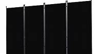 Room Divider, 4 Panel Folding Privacy Screens with Wider Feet, 6 Ft Portable Room Partition for Room Separator, Room Divider Panel 88" W X 71" H, Partition Room Dividers Freestanding，Black