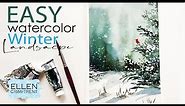 EASY Winter ❄️ Landscape in Watercolor/Christmas Card Ideas