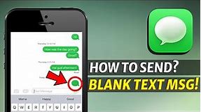 How to Send Blank Text Message on iPhone? | Message App