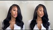 HOW TO: Deep Side Part Quick Weave With Curls