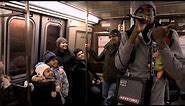 Crazy Spongebob Beatboxer Amazes Children on New York R Train. Verbal Ase
