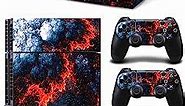 Decal Skin for Ps4, Whole Body Vinyl Sticker Cover for Playstation 4 Console and Controller (Include 4pcs Light Bar Stickers) (PS4, Magma)
