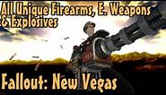 Fallout: New Vegas - ALL Unique Guns, Energy Weapons & Explosives Guide (Vanilla)