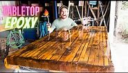 Epoxy Pour on a 2x4 Table // What To Do If Epoxy Bubbles