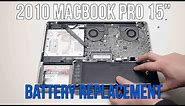 2010 Macbook Pro 15" A1286 Battery Replacement