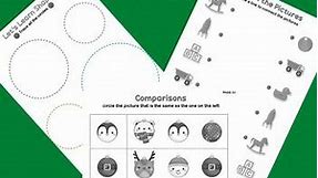Preschool Worksheets 10 Pages - Comparisons, Match the pictures, Shapes