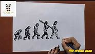 Human evolution sketch / drawing sketch