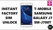SIM Unlock T-Mobile Samsung Galaxy J7 - No Device Unlock App Needed!