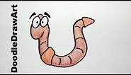 Drawing Ideas: How To Draw Cartoon Worm - Step by Step - Easy!