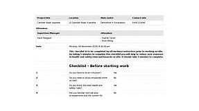 Pre Start Checklist template (Free & editable for any pre start)