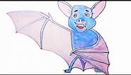 Easy Drawing for Kids - Cartoon Bat