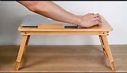 Adjustable Bamboo Laptop Bed Desk Table Tray with Cooling Fan & Foldable Legs - PrimeCables®