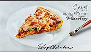 Pizza Watercolor Painting | Still Life | Primary Colors Only