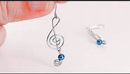 diy earrings/making simple music note earring using wire/simple wire wrapped earrings