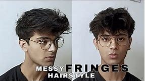 MESSY FRINGES HAIRSTYLE TUTORIAL (without any product)