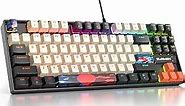 Fogruaden RGB Wired 75% Percent Mechanical Keyboard with Red Switch TKL Mechanical Keyboard 75 Percent, 87 Keys NKRO Compact Gaming Keyboard 75% for Win/Mac Laptop PC Gamer (Carbon/87)