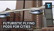 Futuristic flying pods for cities