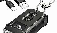 Nitecore TINI 2 Black Keychain Flashlight, 500 Lumen USB-C Rechargeable with LumenTac Charging Cable
