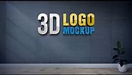 New 3D Glass Window Logo Mockup PSD Free Download