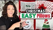 EASIEST “No Sew” Christmas DIY Decor Pillows