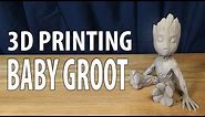 3D Printing Baby Groot from Guardians of the Galaxy 2 using Hatchbox Wood on Raise3D N2+ 3D Printer