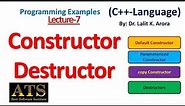 constructor and Destructors in C++ hindi