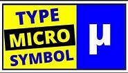 MICRO Symbol in Word - [Micron μ ]