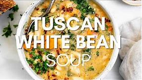 Tuscan White Bean Soup (VEGAN & ONE POT!)