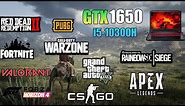 GTX 1650 laptop Test in 12 games ft i5-10300H in 2021