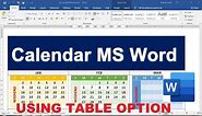 how to create a calendar in word with multiple months