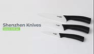 3-Piece Ceramic Knife Set 6" Chef's Knife, 5" Slicing Knife, and 4" Paring Knife Set