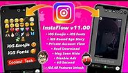 InstaFlow v11.00 Tutorial | iOS Emojis On Android Instagram Story + Round Edge Story Instagram 2023|