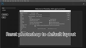 How to reset photoshop to default settings
