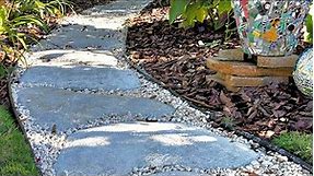 How to Make a NATURAL #STEPPINGSTONE PATH with Concrete/Garden Project