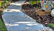 How to Make a NATURAL #STEPPINGSTONE PATH with Concrete/Garden Project