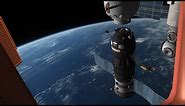 Progress spacecraft docks with the ISS - Cupola view - KSP RSS/RO